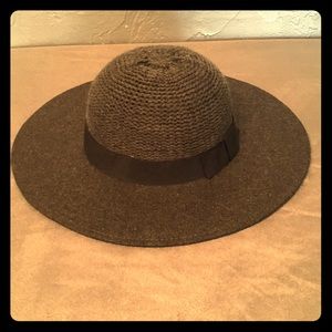 Grey Flat Brimmed Hat
